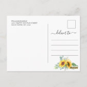 Baby shower Verandering van Plannen Zonnebloem Euc Briefkaart (Achterkant)