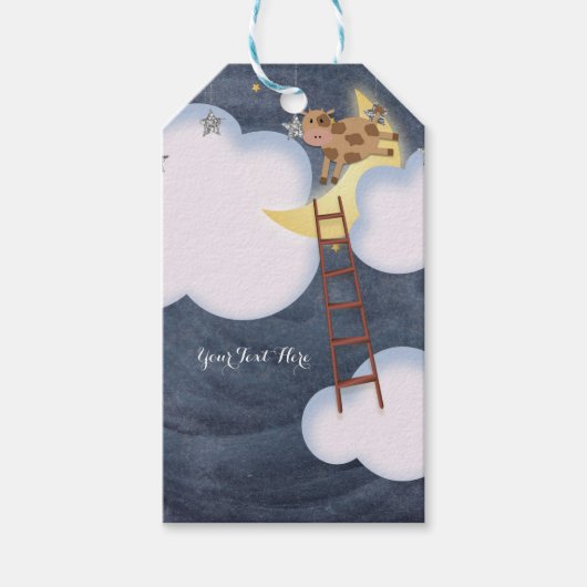 Baby shower verhalenboek kinderkamer rijm aangepas cadeaulabel (Voorkant)