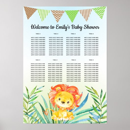 Baby shower verjaardagszitje poster (Voorkant)