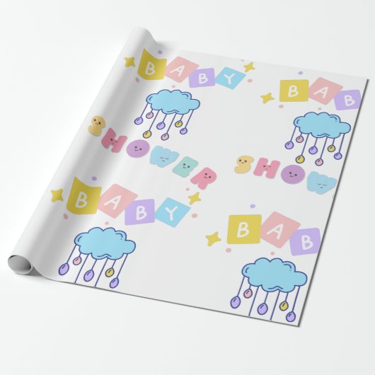Baby shower verpakt papier (Uitgerold)