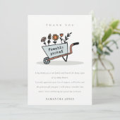 Baby shower vers geïmpliceerd blauw karton bedankkaart (Staand voorkant)