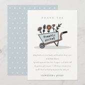 Baby shower vers geïmpliceerd blauw karton bedankkaart (Voorkant / Achterkant)