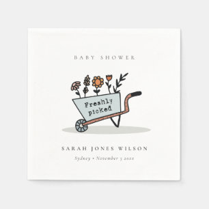 Baby shower vers geïmpliceerd blauw karton servet