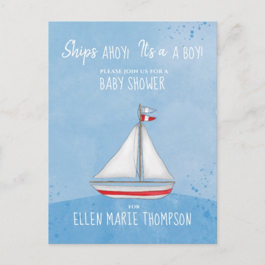 Baby shower verscheept hoy Het is een padgipscadea Uitnodiging Briefkaart (Voorkant)