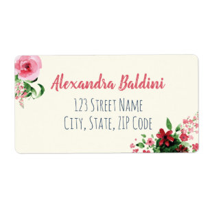 baby shower Verzendlabels Floral Pink Etiket