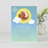 baby shower verzoeken om: Little Sunshine en Cloud Kaart (Staand voorkant)