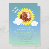 baby shower verzoeken om: Little Sunshine en Cloud Kaart (Voorkant / Achterkant)