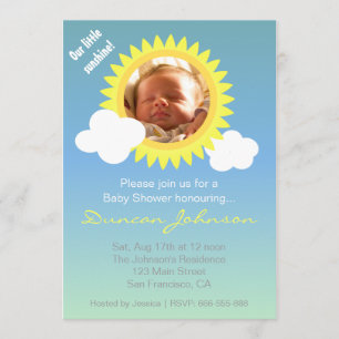 baby shower verzoeken om: Little Sunshine en Cloud Kaart