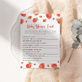 Baby shower vete spel, Berry Sweet Baby shower Kaart