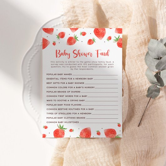 Baby shower vete spel, Berry Sweet Baby shower Kaart