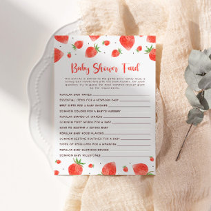 Baby shower vete spel, Berry Sweet Baby shower Kaart