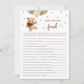 Baby shower vete spel Teddy Bear Kaart (Voorkant)