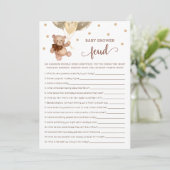 Baby shower vete spel Teddy Bear Kaart (Staand voorkant)