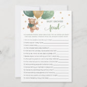 Baby shower vete spel Teddy Bear Kaart (Voorkant)