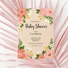 Baby shower Vetroze bloemen Kaart