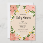 Baby shower Vetroze bloemen Kaart (Voorkant)