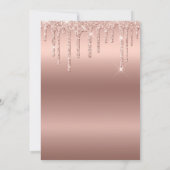 Baby shower via e-mail Glitter Drip Roos Gold Kaart (Achterkant)