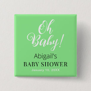 Baby Shower Vierkante Knop Gepersonaliseerde Tekst Button 5,1 Cm