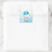 Baby shower-vierkante sticker (Tas)