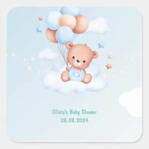 BABY SHOWER VIERKANTE STICKER