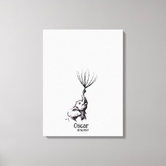 Baby shower Vingerafdruk Gastenboek - Canvas Afdruk