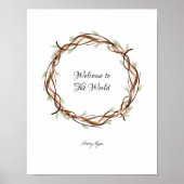 Baby Shower Vingerafdruk Krans, Welkom Poster (Voorkant)