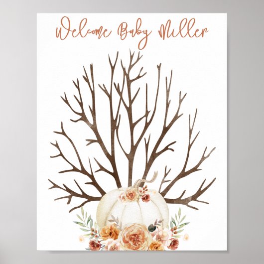 Baby shower Vingerprint Guestbook Poster (Voorkant)