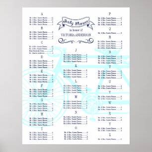 Baby Shower Vintage Fiets Stoelindeling Grafiek Poster