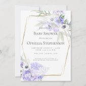 BABY SHOWER | Violet Anemone Floral Kaart (Voorkant)