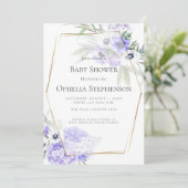 BABY SHOWER | Violet Anemone Floral Kaart (Staand voorkant)