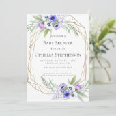 BABY SHOWER | Violet Anemone Floral Kaart (Staand voorkant)