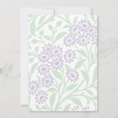 Baby shower Violet en Green Floral Damask Kaart (Achterkant)