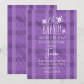 Baby shower Violet met kerstcadeaus Snowflakes Kaart (Voorkant / Achterkant)