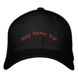 Baby Shower VIP Voorkant M Initiaal Achterkant Zwa Geborduurde Pet