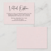 Baby shower Virtual Option Roze Informatiekaartje (Voorkant / Achterkant)