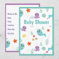 Baby shower vis Octopus Whales Ocean