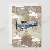 Baby shower  vliegtuig en Wereldkaart Kaart (Achterkant)