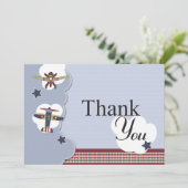 Baby shower vliegtuig - Hartelijk dank Bedankkaart (Staand voorkant)