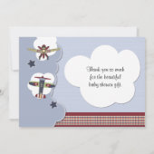 Baby shower vliegtuig - Hartelijk dank Bedankkaart (Achterkant)