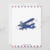  Baby shower vliegtuigblauw Bedankkaart (Achterkant)