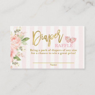 Baby shower vlinder Dapel Raffle Informatiekaartje