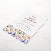 Baby Shower Vlinder Folie Uitnodiging (Gedraaid)