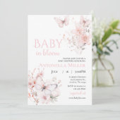 Baby shower vlinder in bloei kaart (Staand voorkant)