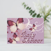 baby shower: vlinder kaart (Staand voorkant)
