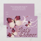 baby shower: vlinder kaart (Voorkant / Achterkant)