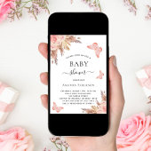 Baby shower vlinder pampas kaart