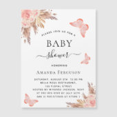 Baby shower vlinder pampas - magneet (Voorkant)