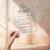 Baby shower vlinder roze meisje boog acryl uitnodigingen