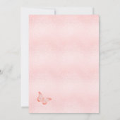 Baby shower vlinder roze pampaggras kaart (Achterkant)