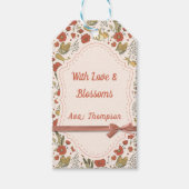 Baby Shower | Vlinders & Bloesems Poëtisch Bloemmo Cadeaulabel (Voorkant)